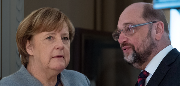 Angela Merkel und Martin Schulz (2018) © Bernd von Jutrczenka/dpa