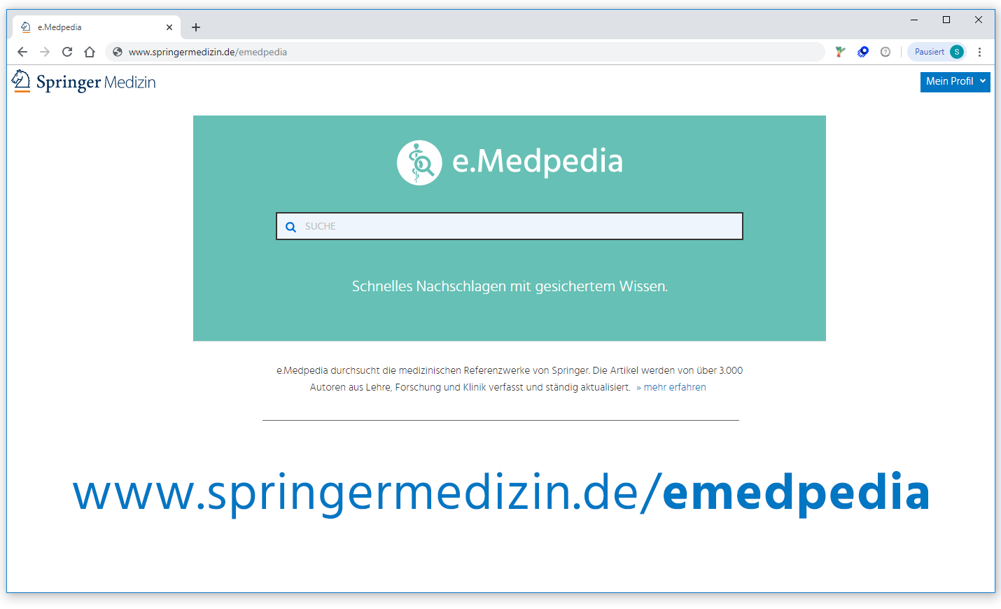 e.Medpedia auf SpringerMedizin.de
